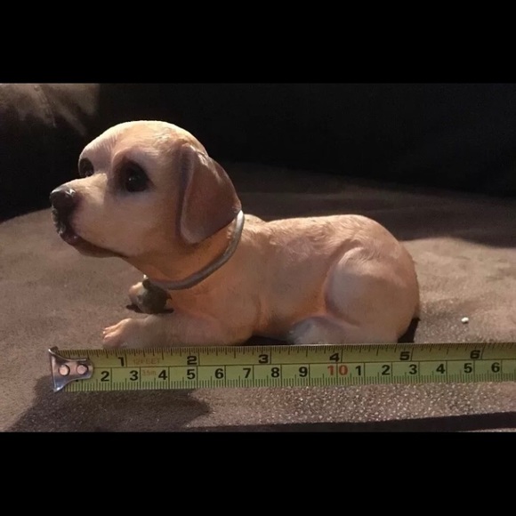 Golden Puppy With Collar Figurine - Picture 3 of 5